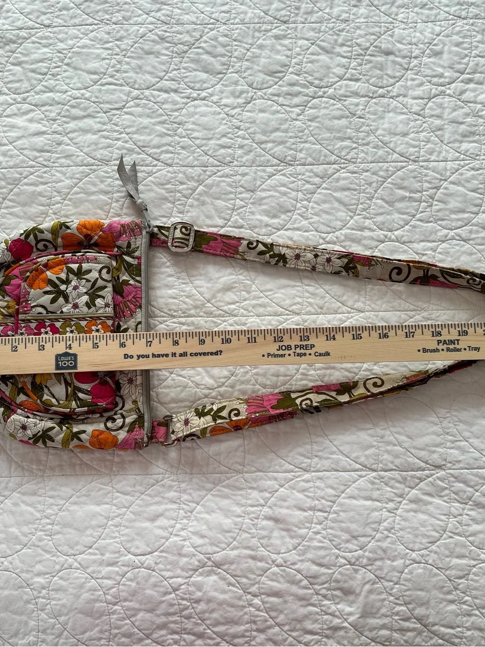 Vera Bradley Tea Garden Floral Quilted Crossbody - Pink, Orange & Cream Boho